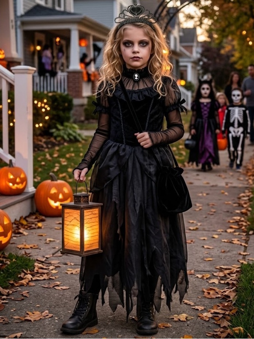 CALIFORNIA COSTUMES Girls Dark Princess Halloween Costume Small 6-8 Gothic NIP